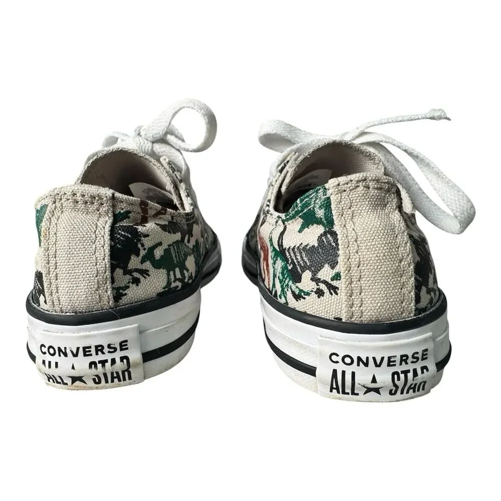 Converse Kids All Star Dinosaur Print Sneakers Canvas Low Top Jurassic Shoe Sz 1